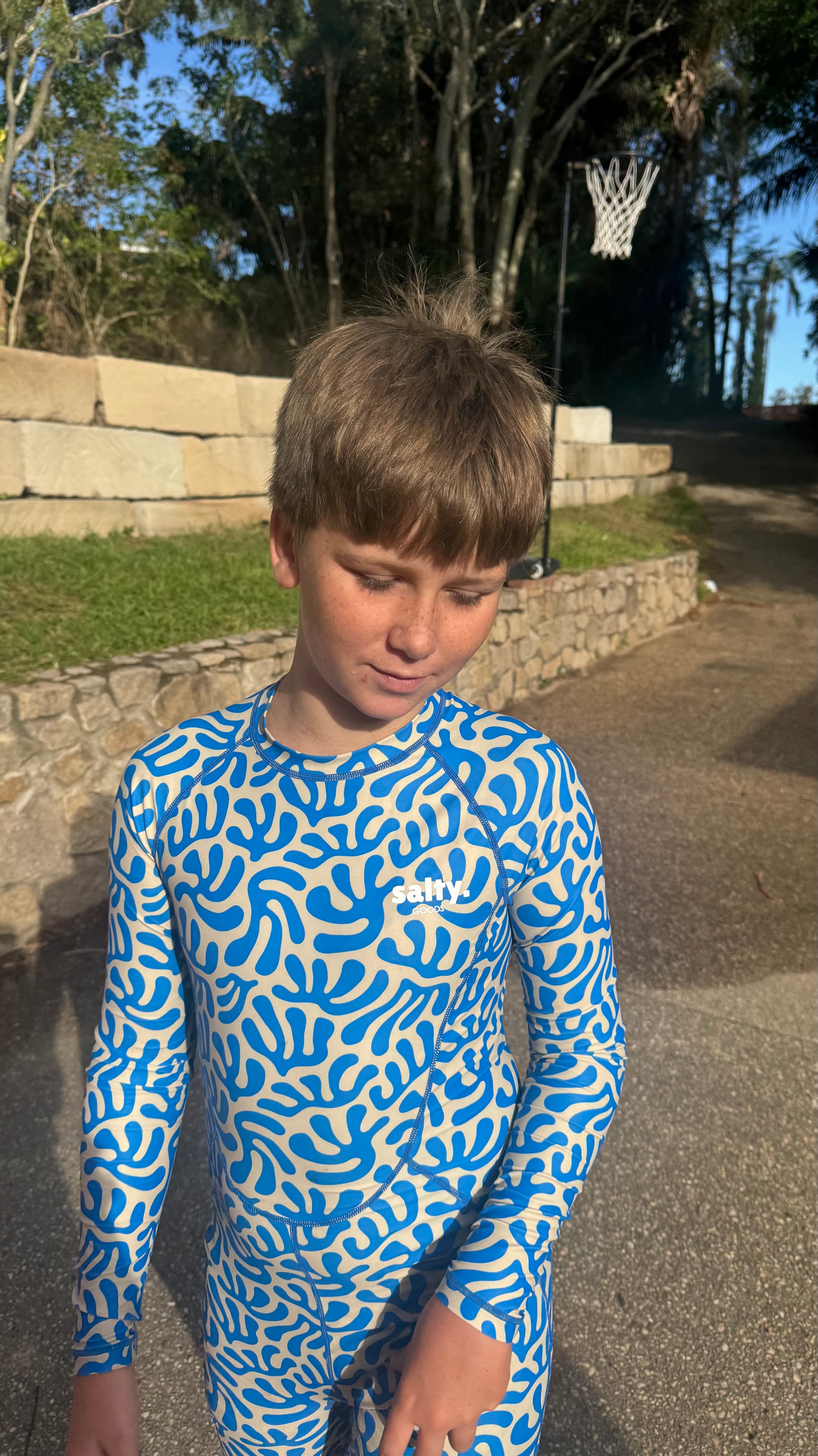 blue stinger suit boy teen