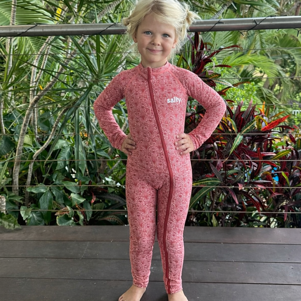 pink stinger suit girl textured